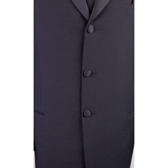 Joseph Abboud 2-Pcs 3 Button Tuxedo Black Jacket Sz 41R Pants 35X30.5 - Picture 3 of 16